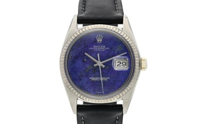 Reference 1601 Datejust A white gold automatic wristwatch with date and lapis lazuli dial, Circa 1977