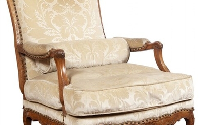 Regence Upholstered Carved Beechwood Fauteuil