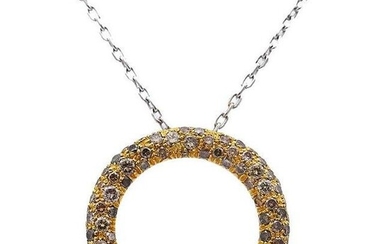 Roberto Coin Pendant Necklace 18k Gold Diamond Circle of Life