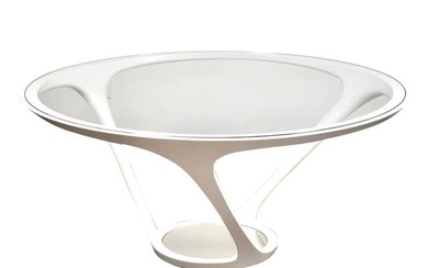 Roche Bobois Round Glass & Steel Dining Table