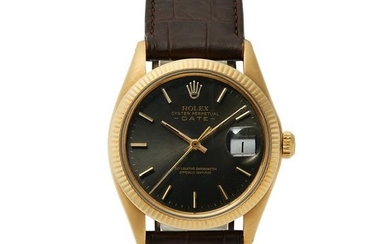 Rolex - an 18ct gold Oyster Perpetual Date wrist watch.