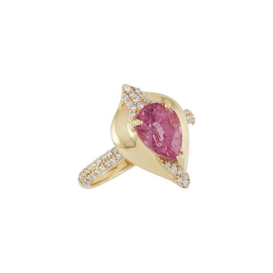 Rose Gold, Pink Spinel and Diamond Ring