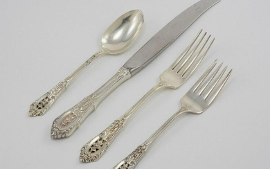 Rose Point by Wallace Sterling Silver Regular 4 Piece Sterling Flatware Set