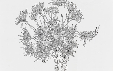 Ruth Asawa (1926-2013) Chrysanthemums Signed and dated 'ASAWA 1983 ©' in pencil l.c., a handwritten letter from the artist on the reverse. Xerographic print on paper, unmatted, unframed. 8 1/2 x 11 in. (21.6 x 27.9 cm)