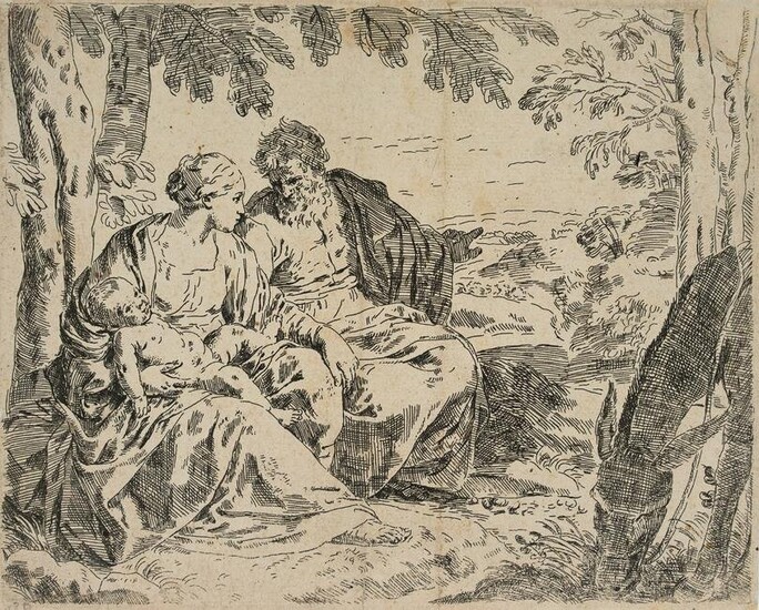 S.CANTARINI (*1612), Holy Family, resting on the flight