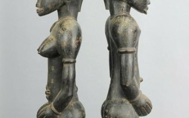 SENUFO Pair of large Pombilele or Deble figures Senoufo