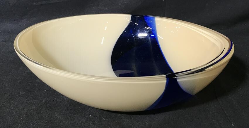 SEQUESA Signed Art Glass Bowl Centerpiece