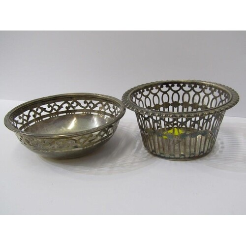 SILVER SWEET MEAT DISHES, 2 pierced surround circular sweet ...
