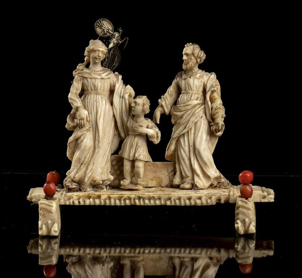Sainte Famille en ivoire - probablement Trapani, XVIe-XVIIe siècleivoire d'éléphant sculpté (Loxodonta africana Blumenbach, 1797...