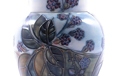 Sally Tuffin for Moorcroft Pottery, a large 'Brambles' pattern ginger jar and cover