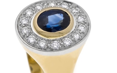 Sapphire-brilliant ring GG / WG 750/000 with an...