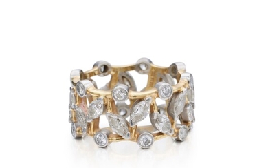 Schlumberger for Tiffany & Co. Gold and Diamond 'Vigne' Band Ring