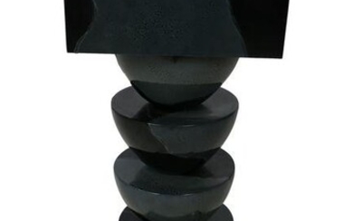 Sculptural Faux Marble Pedestal