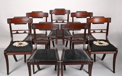 Set of Seven Classical Mahogany Dining Chairs