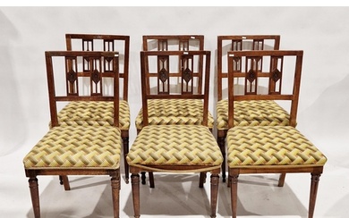 Set of six late 19th/early 20th century mahogany dining chai...