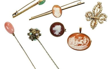 Seven Assorted Antique Brooches