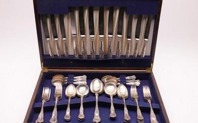 Sheffield Silver Plated Kings Pattern Cutlery in Canteen