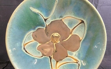 Signed Chinese Hand Crafted Pottery Platter