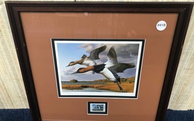 Signed Duck Print w/Stamp