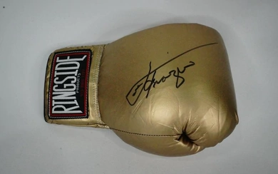 Signed Joe Frazier Ringside Left Boxing Glove, Gold