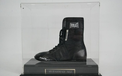 Signed Muhammad Ali Everlast Boxing Shoe, Left