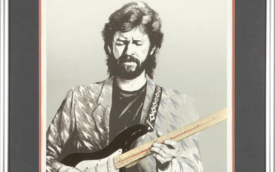 Signed Print of Eric Clapton by Ronnie Wood