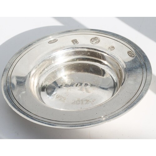 Silver Pin Dish Circular Form with Reeded Edge Decoration