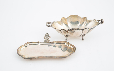 Silver tray and sweet box, gr. 455 ca. 20th c.
