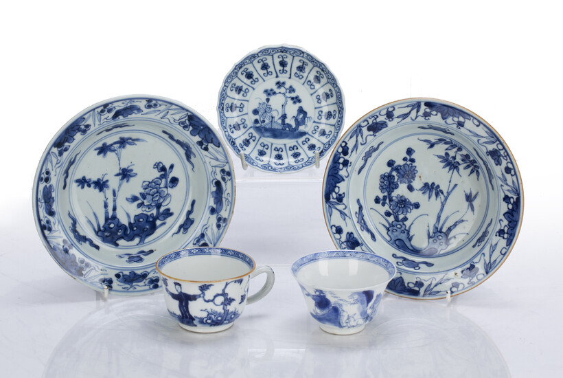 Small group of blue and white porcelain