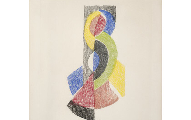 Sonia Delaunay ( Odessa 1885 - Parigi 1979 ) , "Le Rythme VI" 1966 colour etching cm 40x36 Signed lower right numbered 17/100