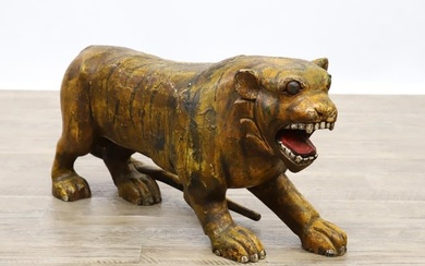 Southeast Asian Carved Wooden Tiger