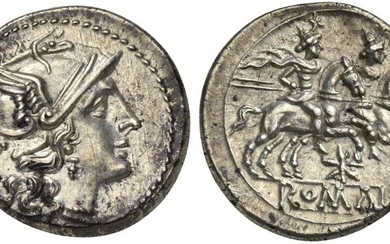 Star (first) series, Denarius, Rome, ca. 206-195 BC; AR (g...