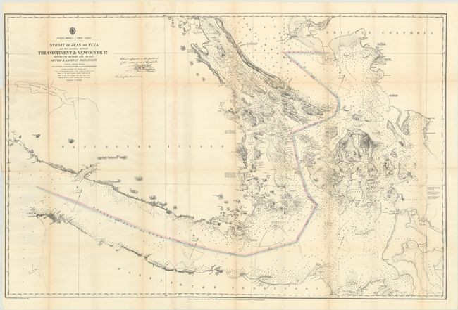 "Strait of Juan de Fuca and the Channels Between the Continent & Vancouver Id. Showing the Boundary Line Between British & American Possessions", U.S. Hydrographic Office