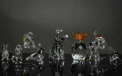 Swarovski, 9 Boxed Crystal Figures, inc. Dogs