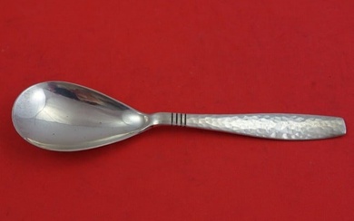 Swedish Modern by Allan Adler Sterling Silver Preserve Spoon Heavily Hammered 7"