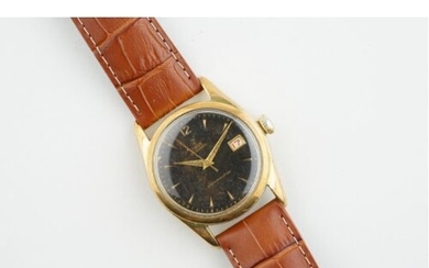TUDOR OYSTERDATE GOLD PLATED RED DATE GILT WRISTWATCH REF. 7...