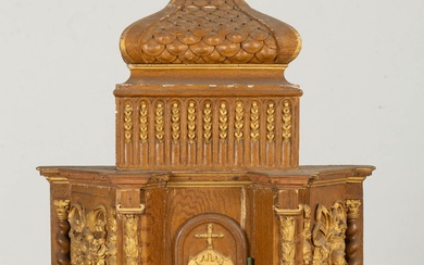 Tabernacle composé de trois éléments en bois... - Lot 218 - Métayer-Mermoz Maison de Ventes aux Enchères Nevers