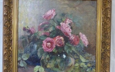 Table "Bouquet of Flowers". Signed A. Bastien. Size: 62 x...