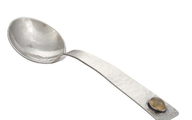 The Kalo Shop spoon mounted with an applied cabochon stone 1 5/16"w x 4 11/16"l