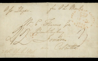 The Toulmin Packet Service Australia to U.K. Voyage 5 1846 (28 Apr.) entire letter from Sydney...