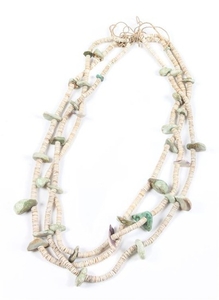 Three Strand Turquoise and Heishi Pueblo Necklace