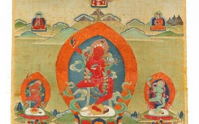 Tibetan Thangka Vajrayogini and Deities