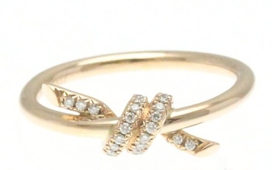 Tiffany Knot Diamond Ring Pink Gold (18K) Fashion Diamond Band Ring Pink Gold