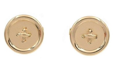 Tiffany & Co. 14k yellow gold button cufflinks