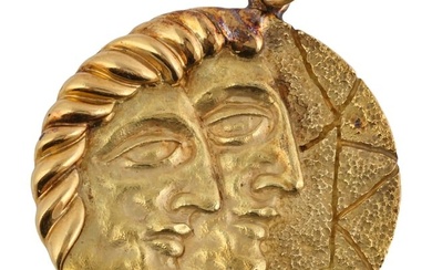 Tiffany & Co. 18K Gold GEMINI Zodiac Coin Pendant