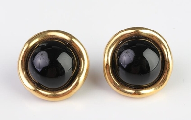 Tiffany & Co. 18K Yellow Gold & Onyx Earrings