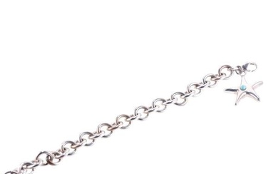 Tiffany & Co Silver Turquoise Starfish Charm Bracelet