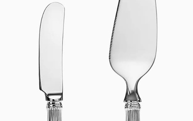 Tiffany & Co. sterling silver Lotus cake knife and...