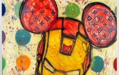 Timmy Sneaks Mixed Media on Canvas "Iron Mickey"