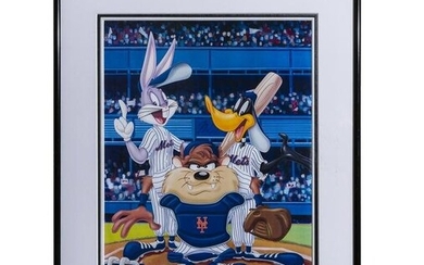 Tom Seaver Mets Signed Warner Bros Themed Lithograph